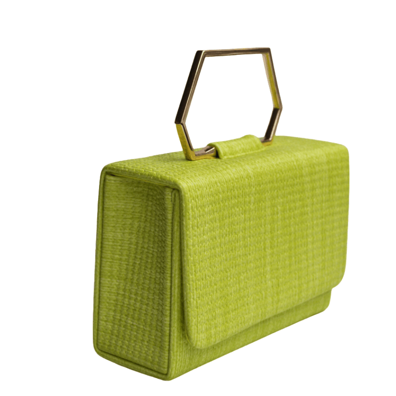 Clutch fiesta rafia verde lima