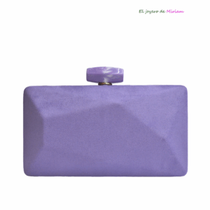 Clutch violeta cierre mármol