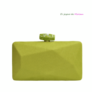 Clutch verde lima cierre mármol