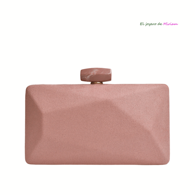 Clutch rosa cierre mármol