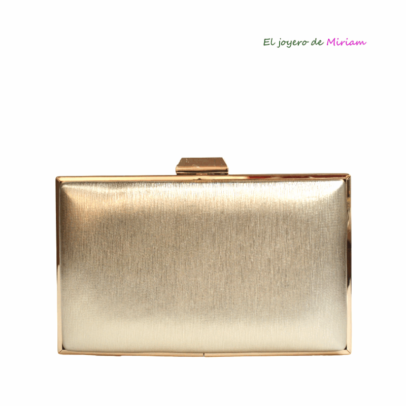 Clutch dorado polipiel textura