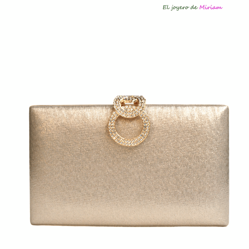 Clutch dorado champagne cierre