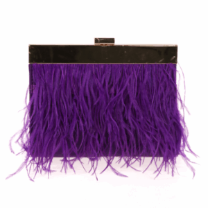 Clutch morado plumas