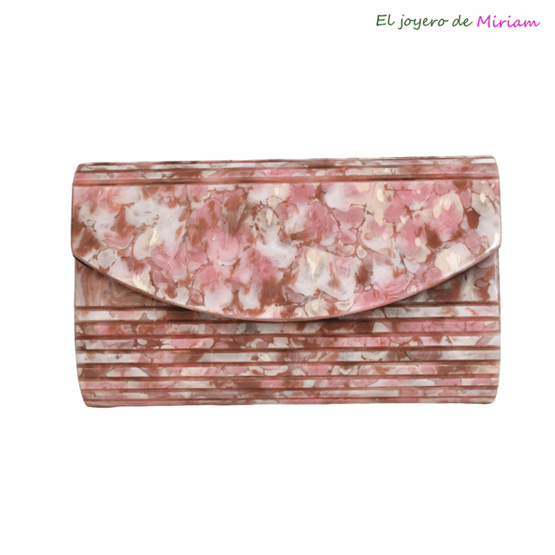 Clutch nácar rosa combi