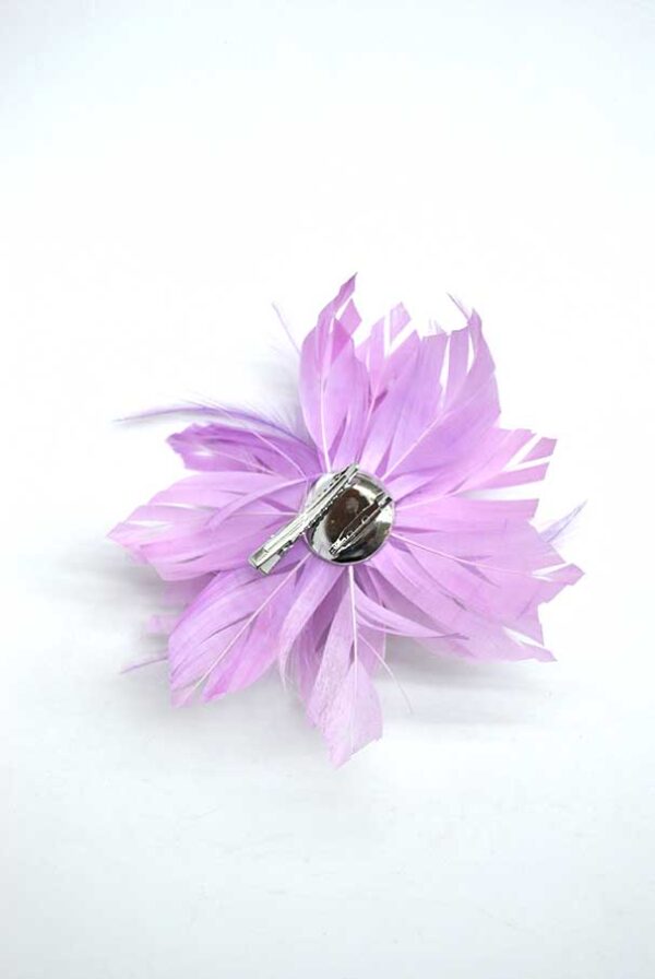 Flor tocado plumas lavanda - Imagen 2