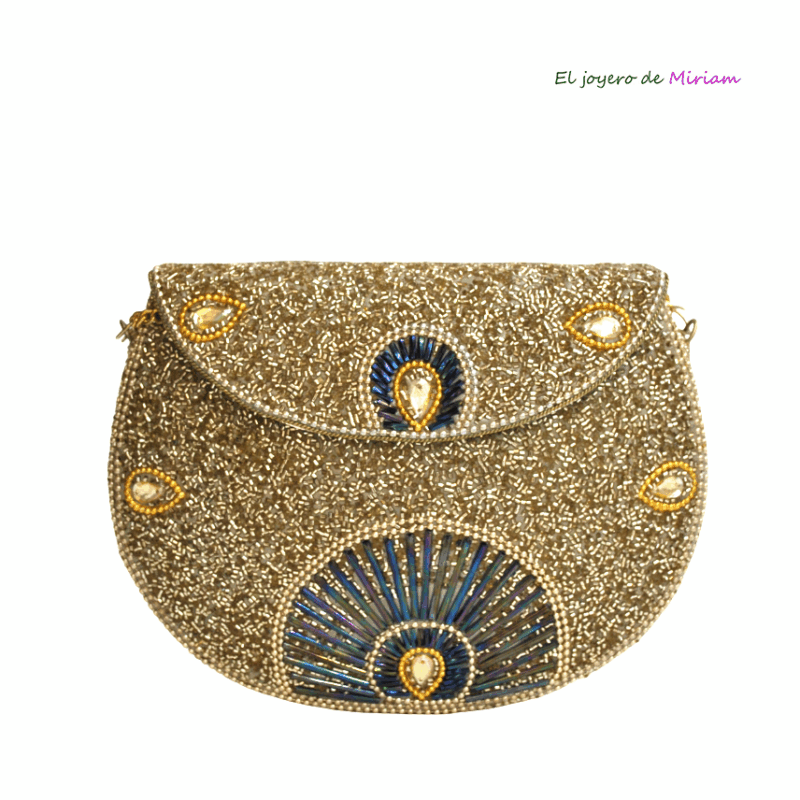Clutch rígido brillo dorado