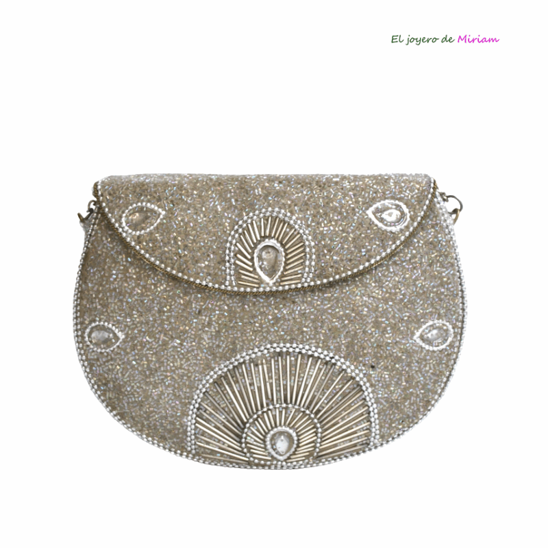 Clutch rígido brillo plata