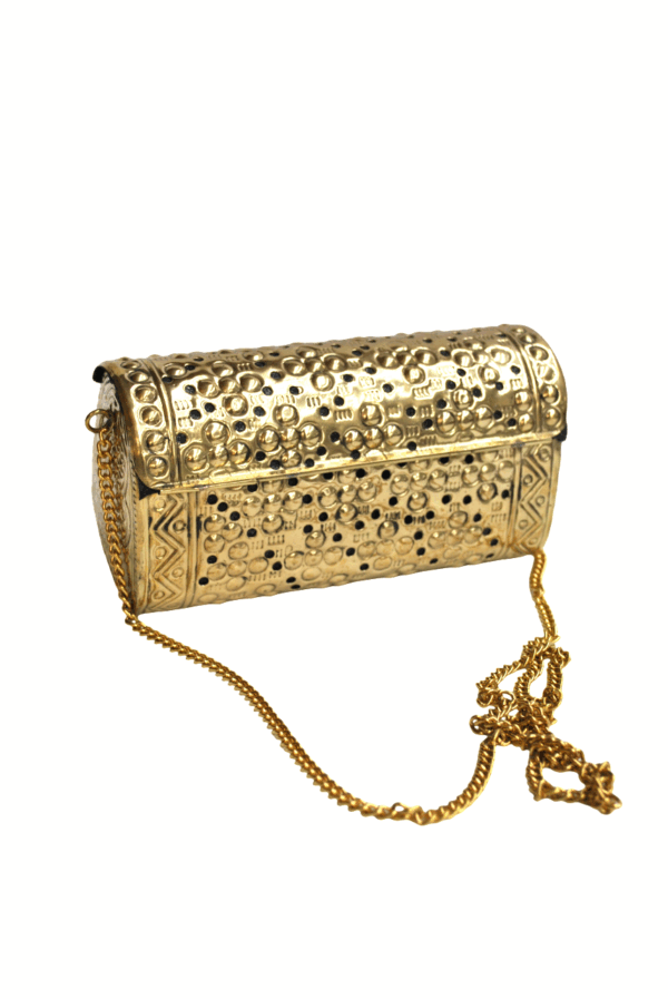 Clutch cofre latón dorado - Imagen 4