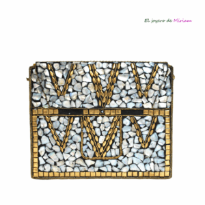 Clutch nácar y latón dorado
