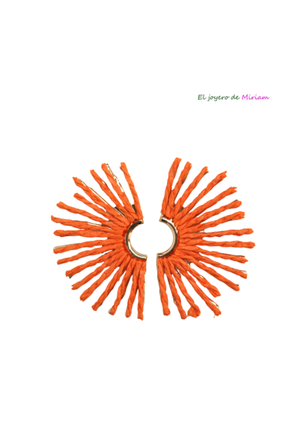 Pendientes naranjas rafia