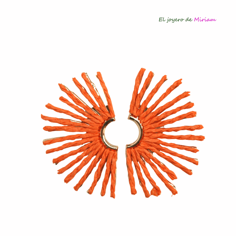 Pendientes naranjas rafia