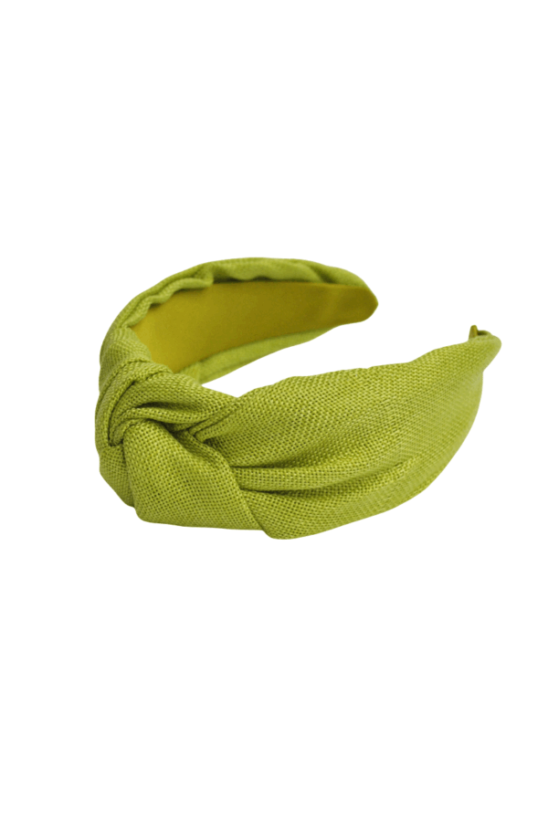 Diadema verde lima rafia - Imagen 2