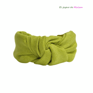 Diadema verde lima rafia