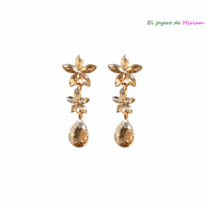Pendientes dorados flores
