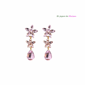 Pendientes cristal rosa