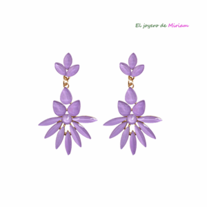 Pendientes lilas de fiesta