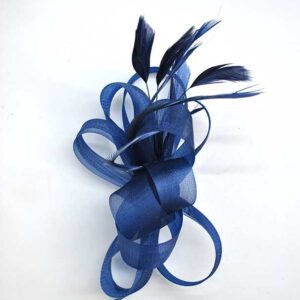 Flor tocado tul azul marino