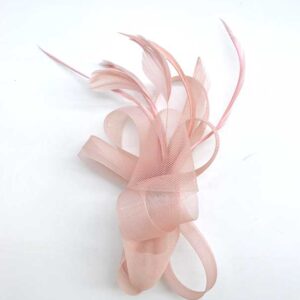 Flor tocado tul rosa nude