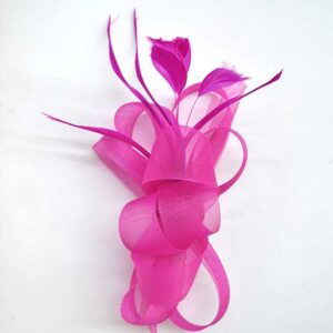 Flor tocado tul rosa fucsia