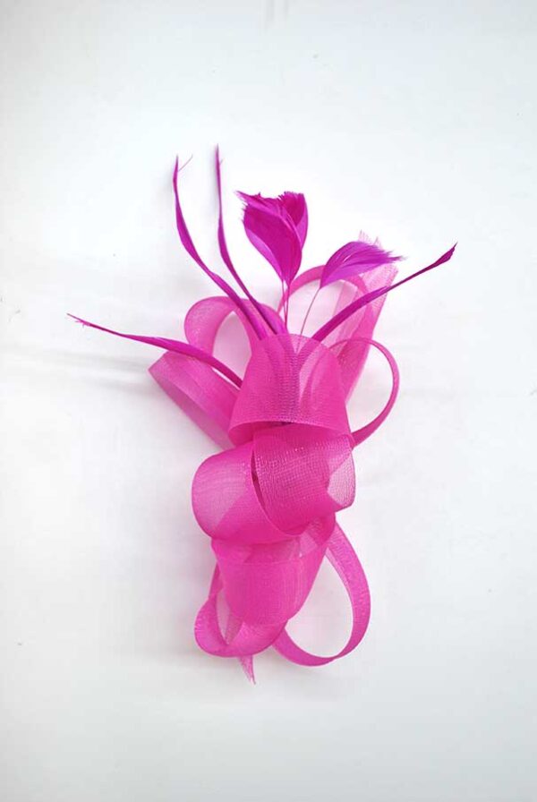 Flor tocado tul rosa fucsia