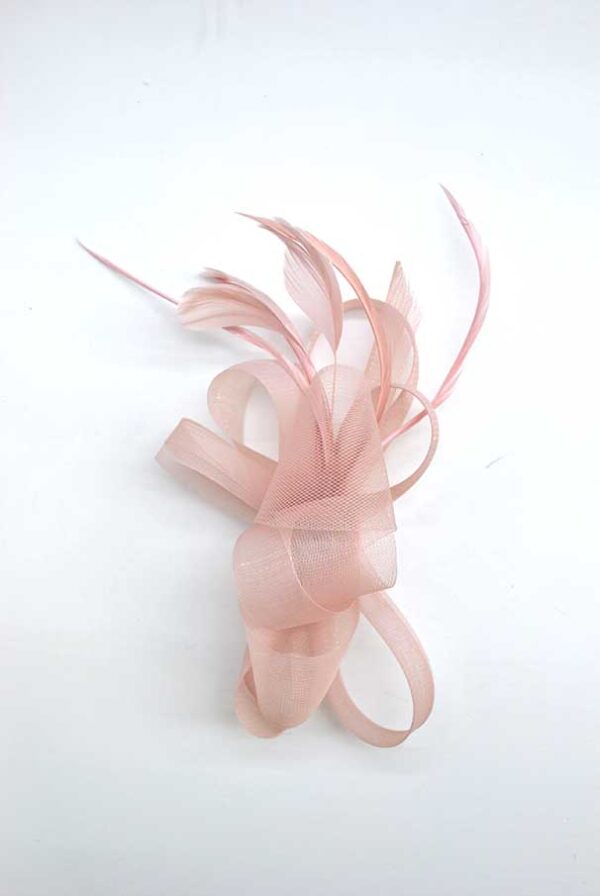 Flor tocado tul rosa nude