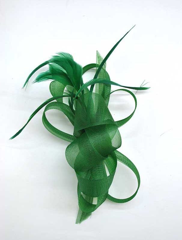 Flor tocado tul verde