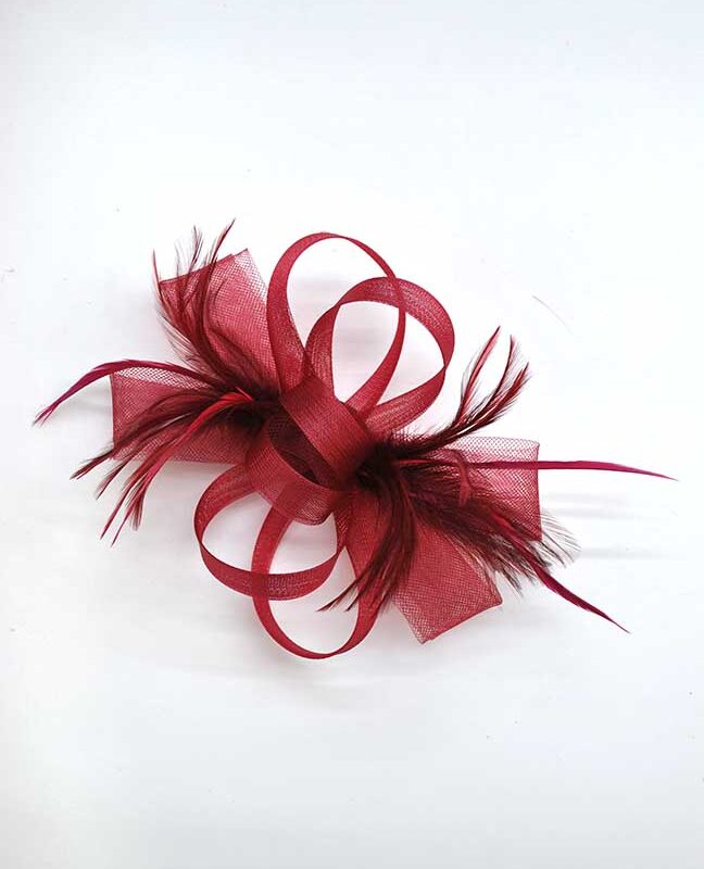 Flor tocado mediano burdeos