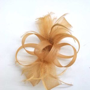 Flor tocado mediano champagne