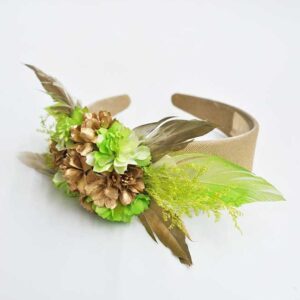 Diadema flores verde lima