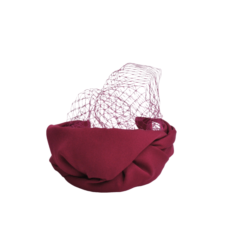 Diadema burdeos redecilla