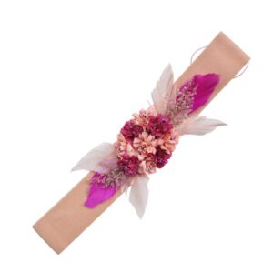 Cinturón nude flores fucsias