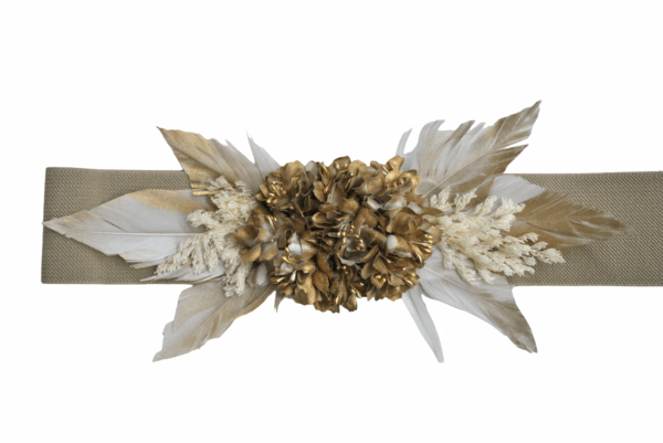 Cinturón beige con flores - Imagen 2
