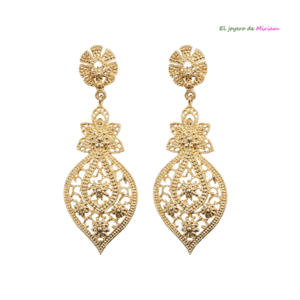 Pendientes dorados metal