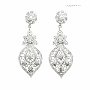 Pendientes plateados metal