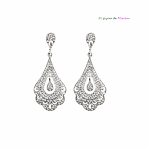 Pendientes plateados flamenca