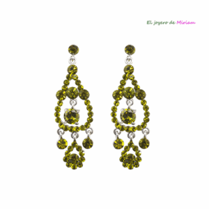 Pendientes verde lima y plata