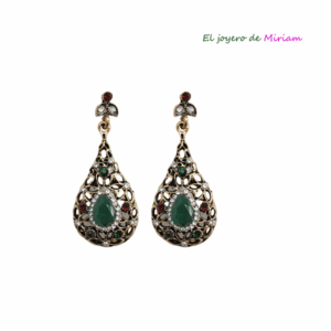 Pendientes facetados verdes