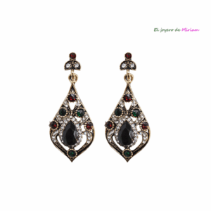 Pendientes negros facetados