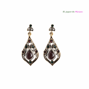 Pendientes facetados granates