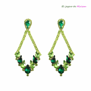 Pendientes verde lima combi