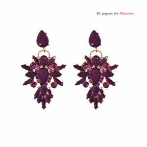 Pendientes grandes berenjena