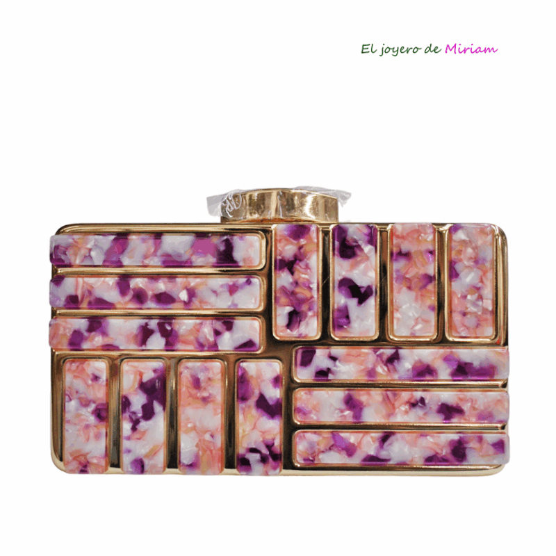 Clutch nácar tonos rosas