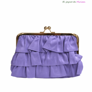 Clutch o cartera violeta volantes