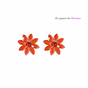Pendientes naranjas flor