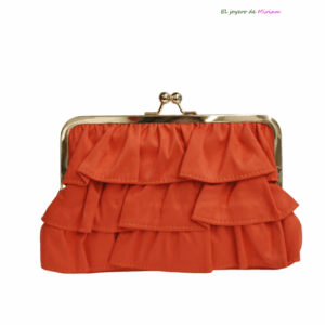 Clutch o cartera naranja volantes