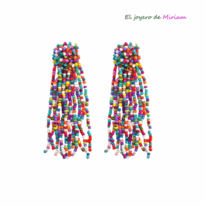 Pendientes largos multicolor