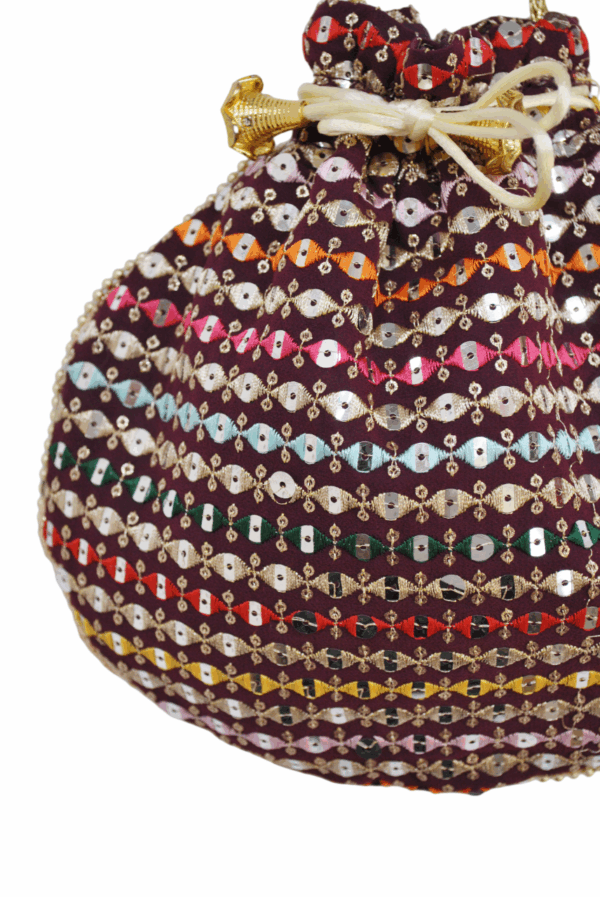 Bombonera granate bordados - Imagen 3