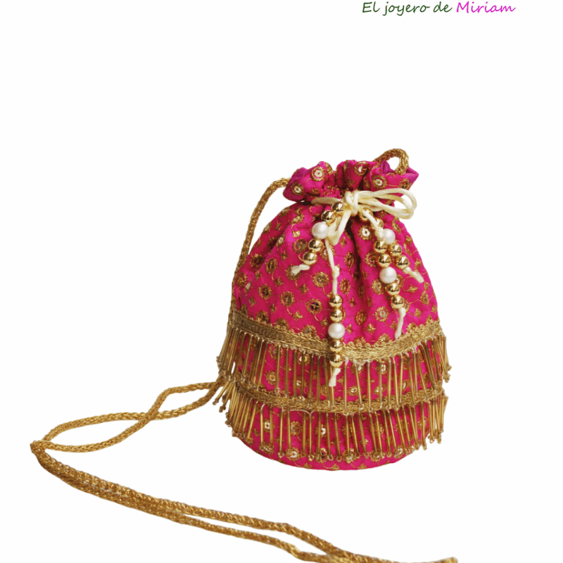 Bombonera fucsia y oro