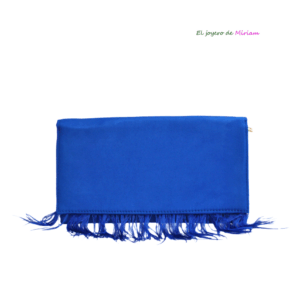 Cartera azul eléctrica plumas