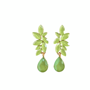 Pendientes ramillete verde lima